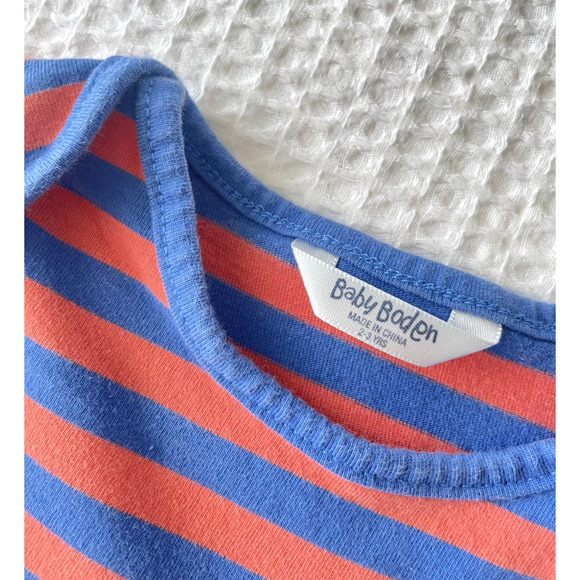Mini Baby Boden Girls Size 2-3 Yr Long Sleeve Stripe Breton Cotton - Picture 2 of 3
